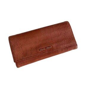 Miu Miu Embossed Leather Continental Wallet